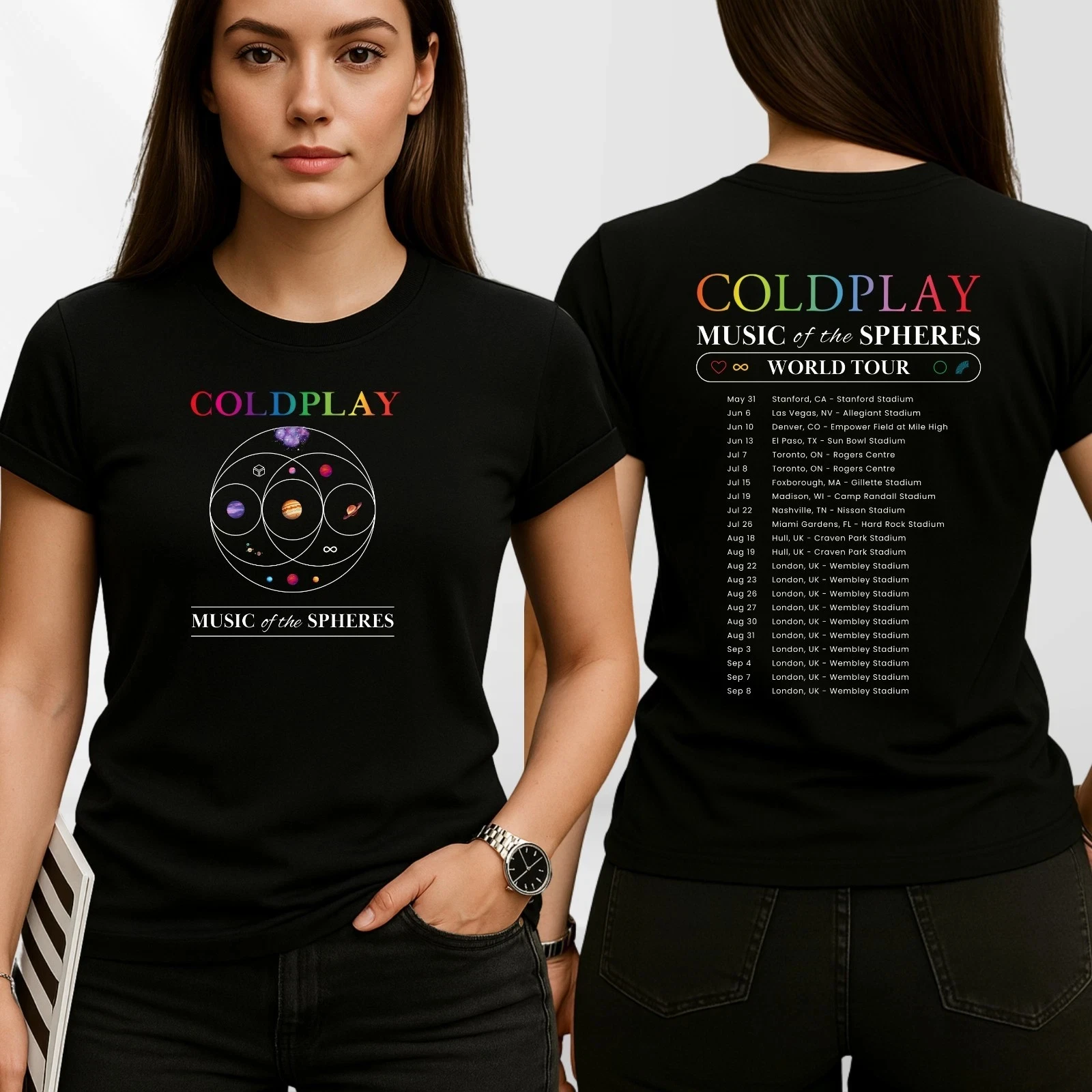

Coldplay Music of The Spheres T-Shirt World Tour Concert Tee Unisex Tops UK High-end Luxury Is for Both Men and Women Top Y2k