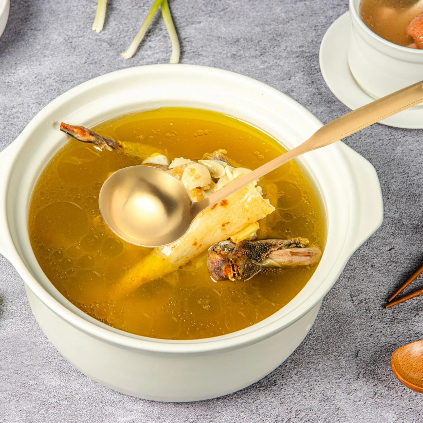 

10 Stainless Steel Ladle Thickened Heavy Duty Large Soup Spoon Kitchen Cooking Utensil Serving Gravy Ladle For Hot Pot