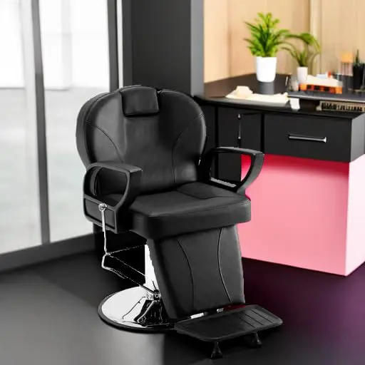 Hydraulic Reclining Barber Chairs, 360° Swivel with Heavy-Duty Steel Frame, Max Load Weight 330 lbs, Beauty Salon