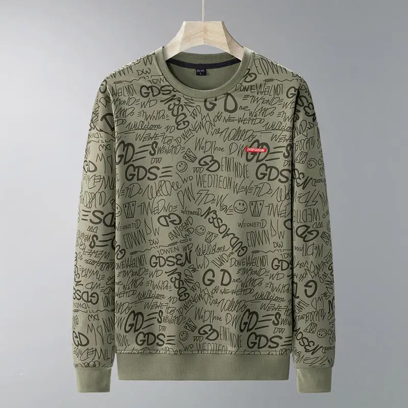 

Loose Long Sleeve Men's Hoodie Fashionable Student Wear Korean Style Brand T-Shirt Autumn Spring Seasonal Clothing