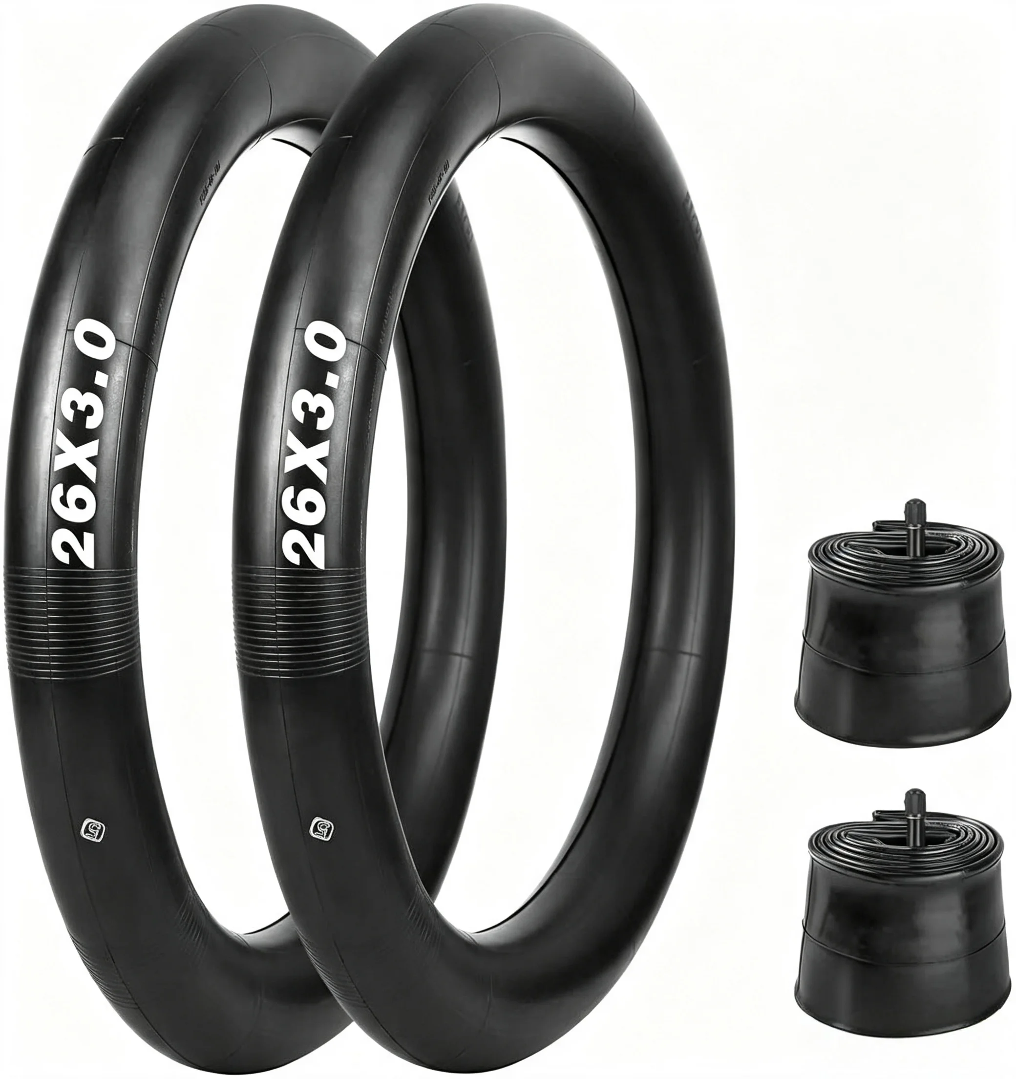 ZUKKA 26×3.0 Fat Bicycle Inner Tube Schrader Valve Butyl Rubber Air Tube For 26" Snow Bike Beach E-bike Replacement Inner Tubes
