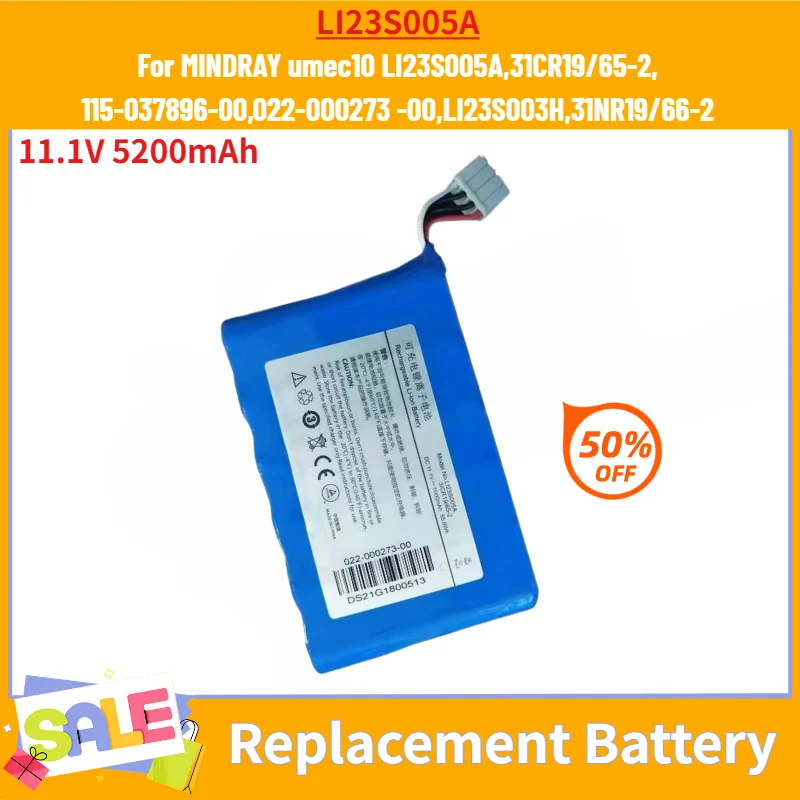 100% New High Quality LI23S005A 11.1V 5200mAh Battery for MINDRAY Umec10 115-037896-00 022-000273 -00 Replacement Battery