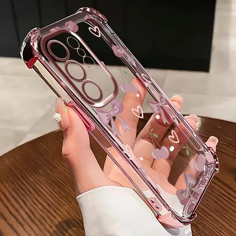 Cute Pattern Printed Clear Phone Case For Samsung Galaxy S26 S25 S24 S23 S22 S21 Ultra Plus Electroplated Edge Anti Drop Cover - view 3