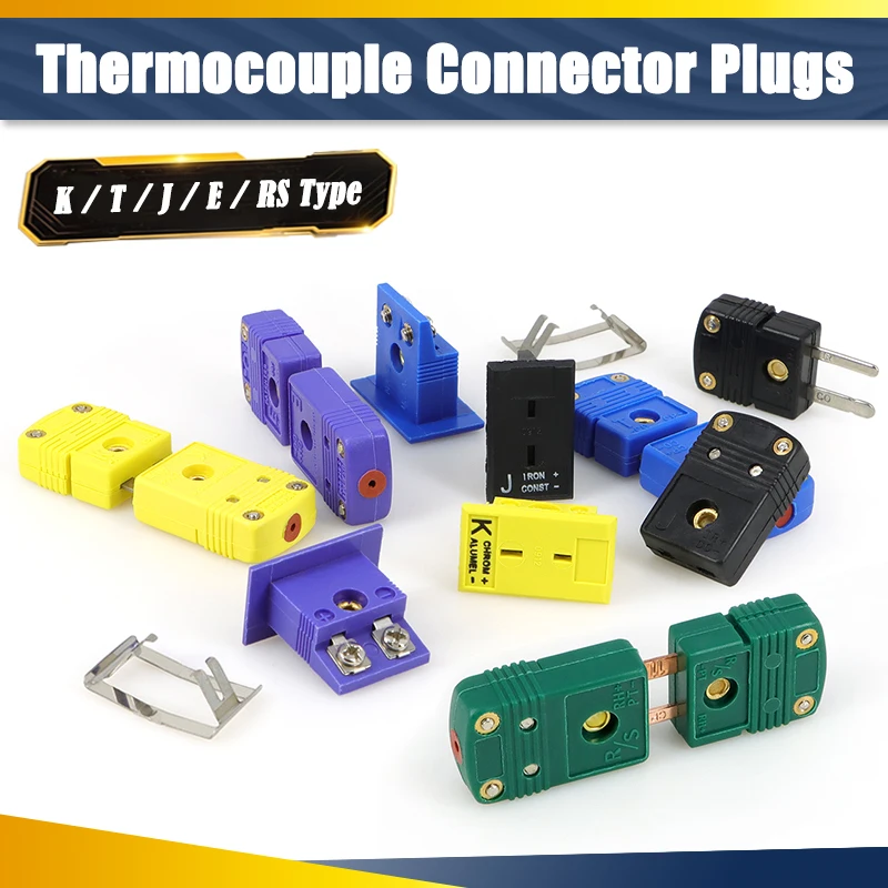 1-50pcs K T J E N Type Mini Thermocouple Connector Standard Male Female Plug Socket Panel Mount Temperature Sensor Connector