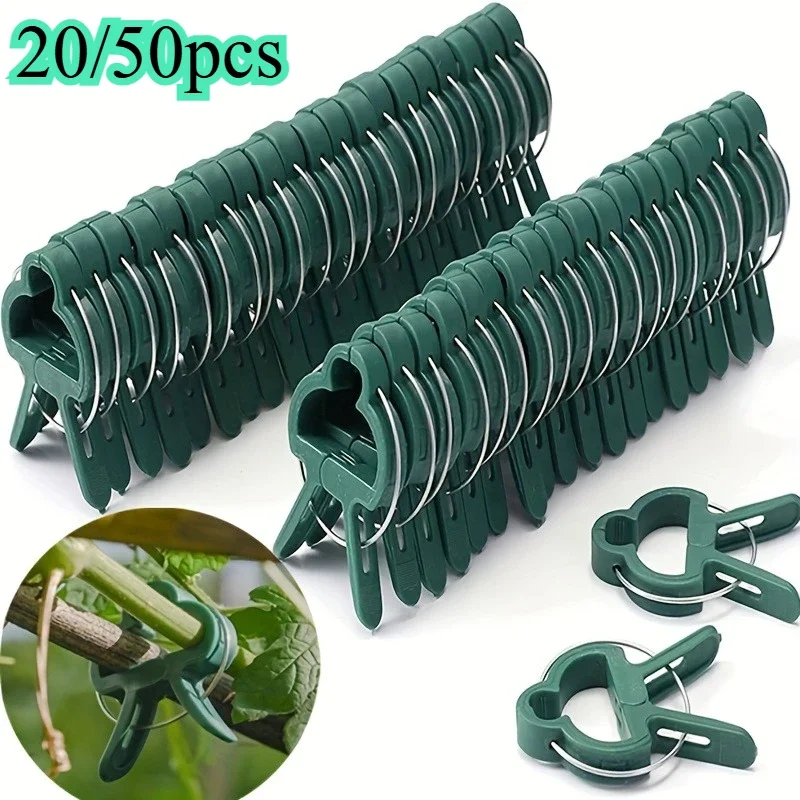 

20/50pcs Adjustable Plant Clips - Reusable Garden Support Flowers, Vines, Vegetables & Tomatoes Essential Gardening Tools