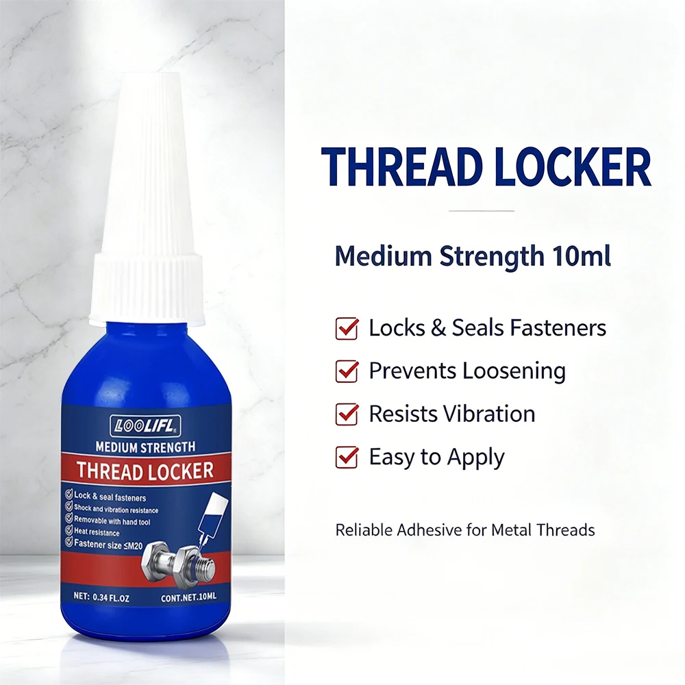 Blue Thread Locker Medium Strength Anaerobic Adhesive Screw Lock Glue Anti Vibration Prevent Loosening Metal Bolt Thread Sealant