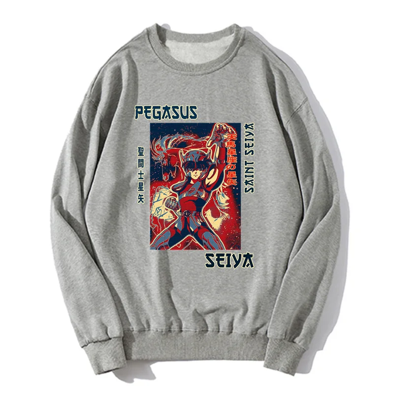 Saint Seiya Manga Cartoon Black Art Pegasus Anime Andromeda Essential Men Hoodie Cotton Sweatshirt Unisex Sweater Clothing