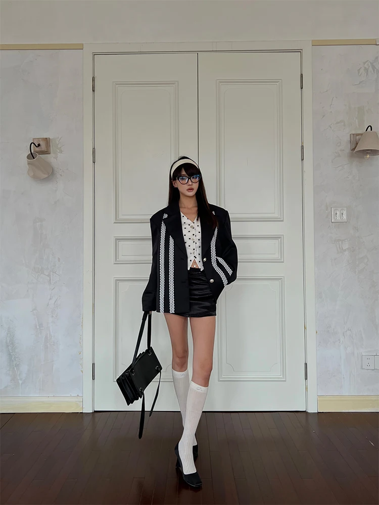 HYTEMOLY Simple Sle Polka Dot Waist-Cinching Slim Fit Vest Women's V-Ne Top Polyester Fiber Micro Elastic Ciwalk Wear