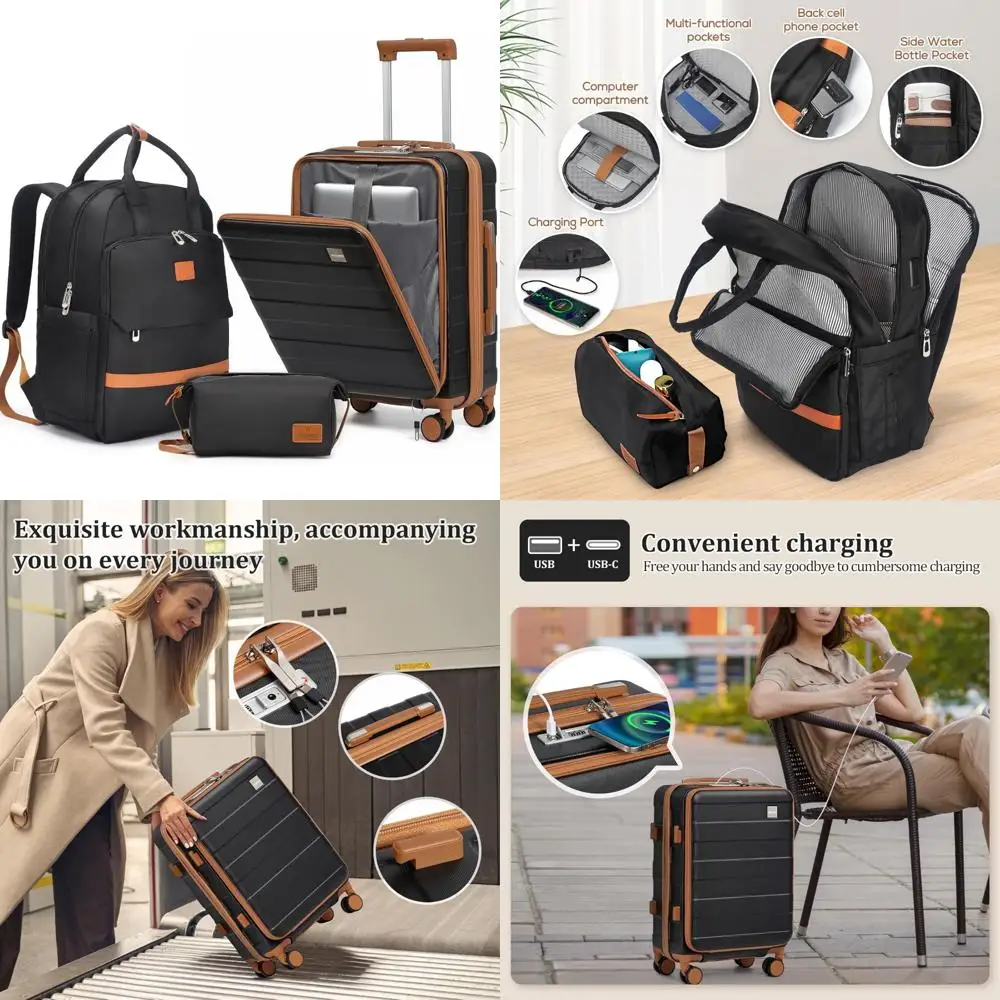 

Airline Approved Hard Shell 20 Inch Carry-On Luggage with TSA Lock, Spinner Wheels, and Charcoal Finish for Travel