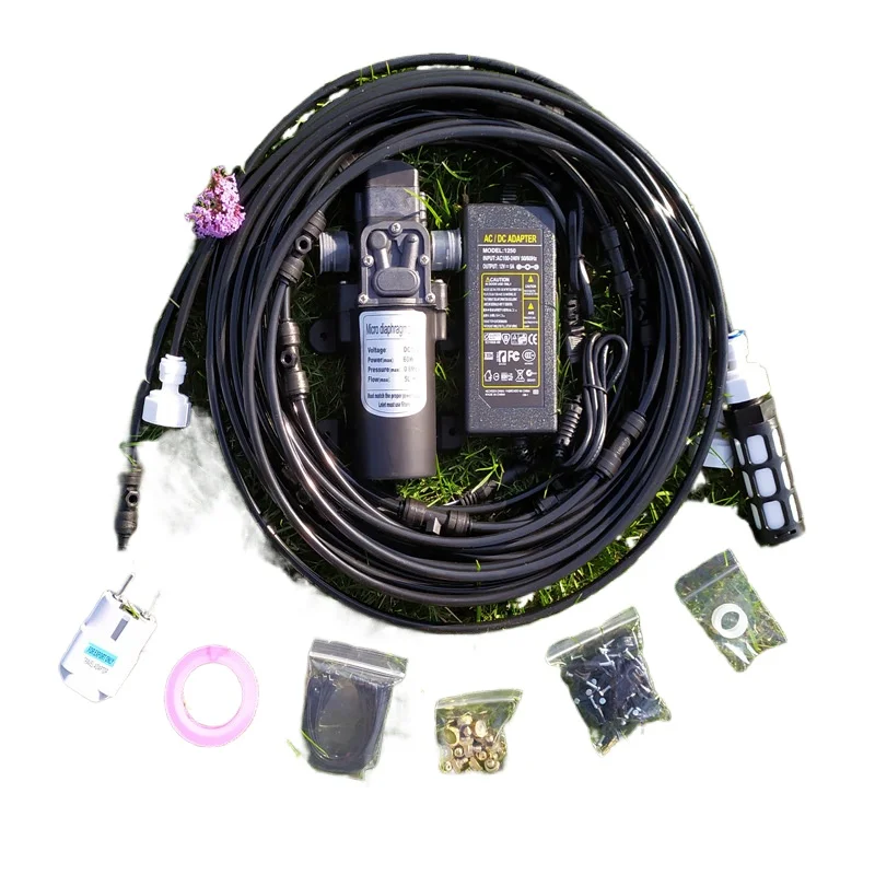 6-18m Low Pressure Spray System Plus 12v60w Pump Set, with Its Own Filter Suction Head, Garden Drip Irrigation