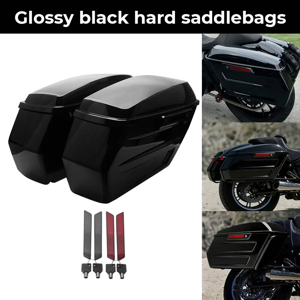 

Motorcycle Short Chopped Saddlebags Hard Saddle Bags ABS Plastic Accessory For Harley Touring Road King Special FLHRXS 2021-2025