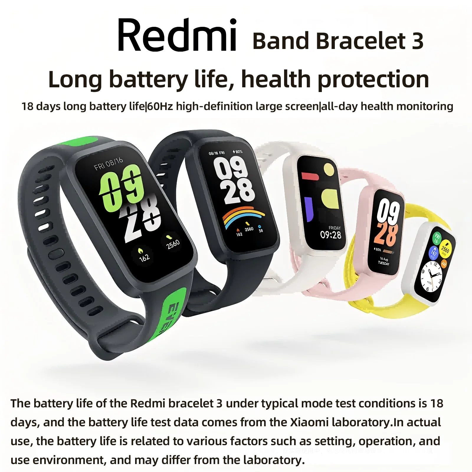 New xiaomi Redmi Band 3 Long battery life health protection