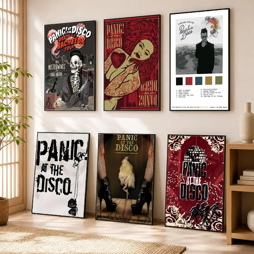 P-panic at the Disco Band Poster Modern Home Living Bedroom Bar Hallway Waterproof Wall Art Aesthetic Decor