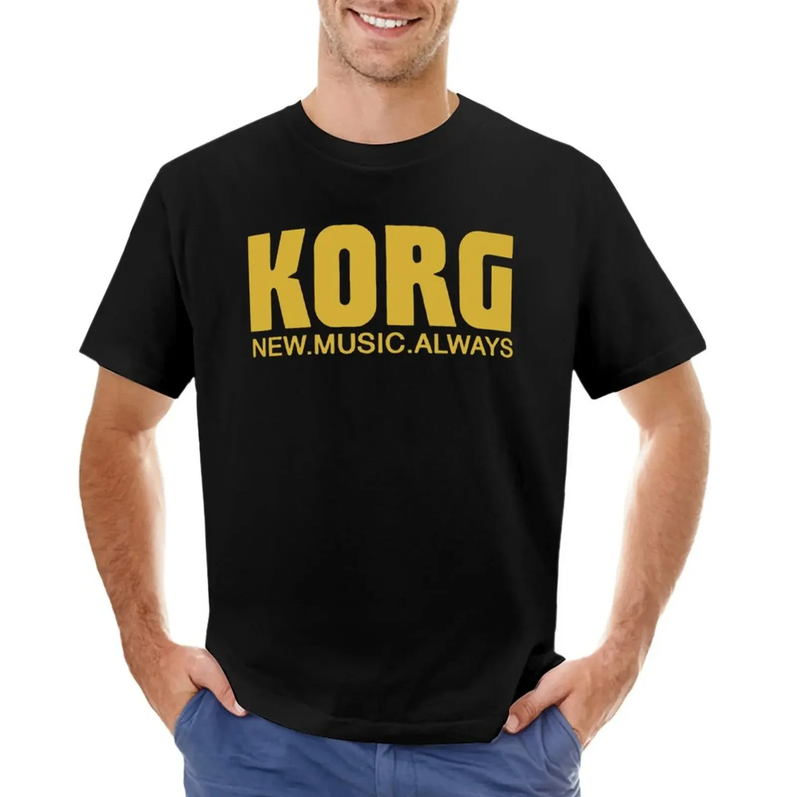 Korg T-shirt blacks tees mens clothing