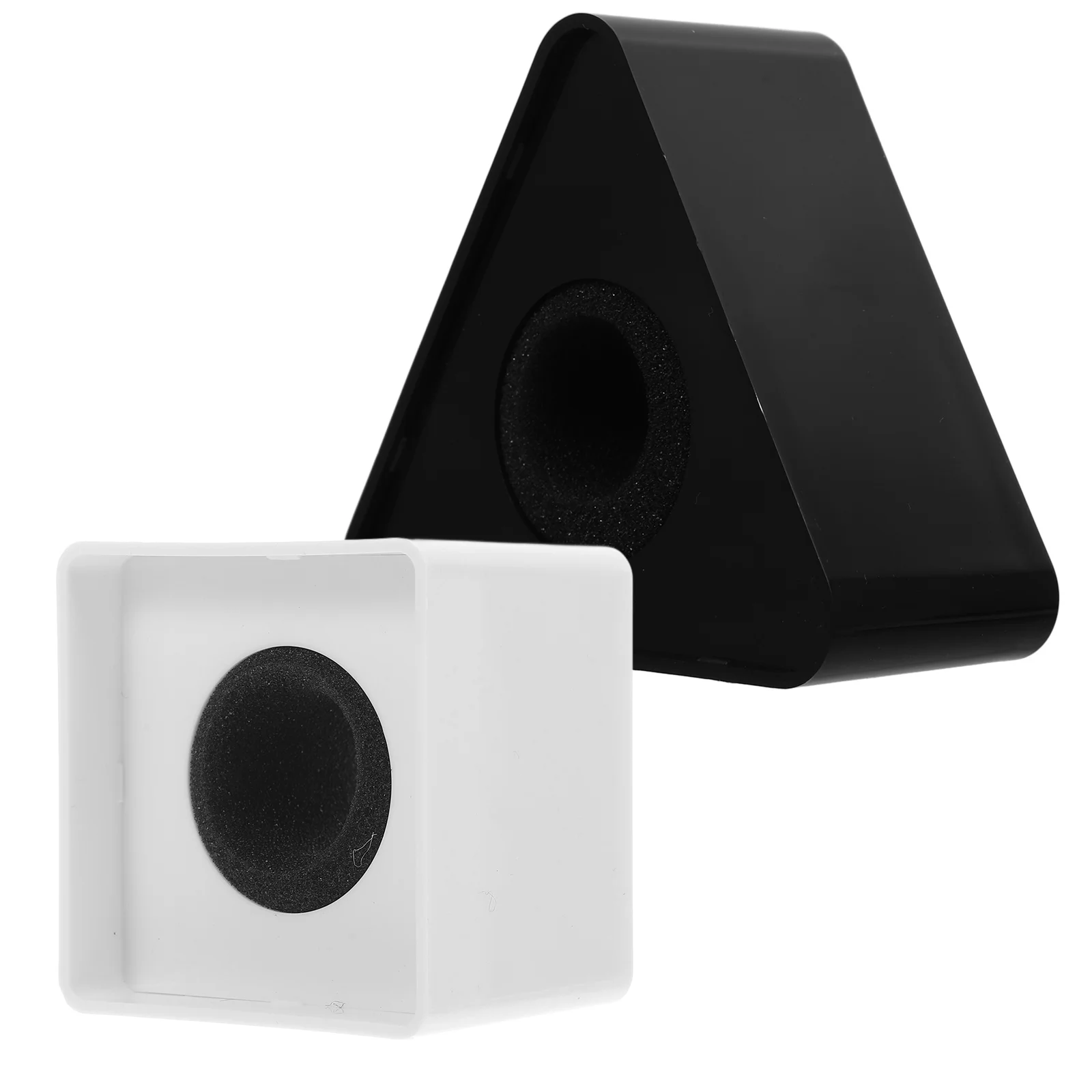 2 قطعة ABS المحمولة حقن صب هيئة التصنيع العسكري شعار محطة العلم للمقابلات المهنية أبيض وأسود هيئة التصنيع العسكري شعار العلم #5