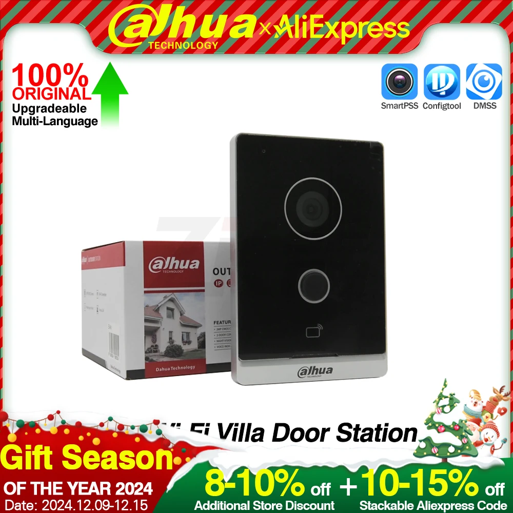 Dahua VTO2211G-WP IP WiFi Villa PoE Video Intercom 2MP Outdoor IP Mini Doorbell Night Vision Support Card & APP Unlock Onvif