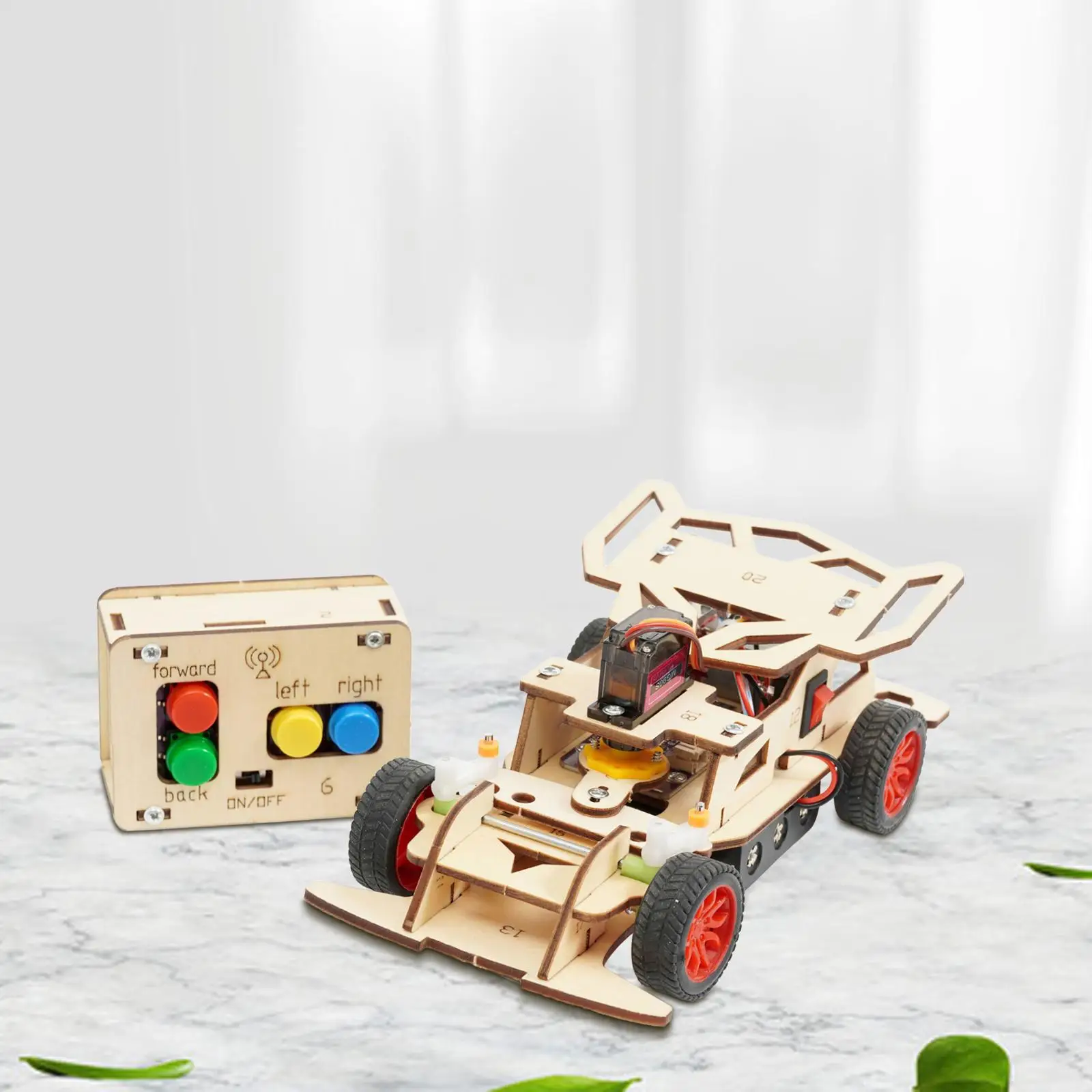 RC Car Toy Wooden Science Kits DIY Crafts Teaching Aids for Ages 8+ Year Old