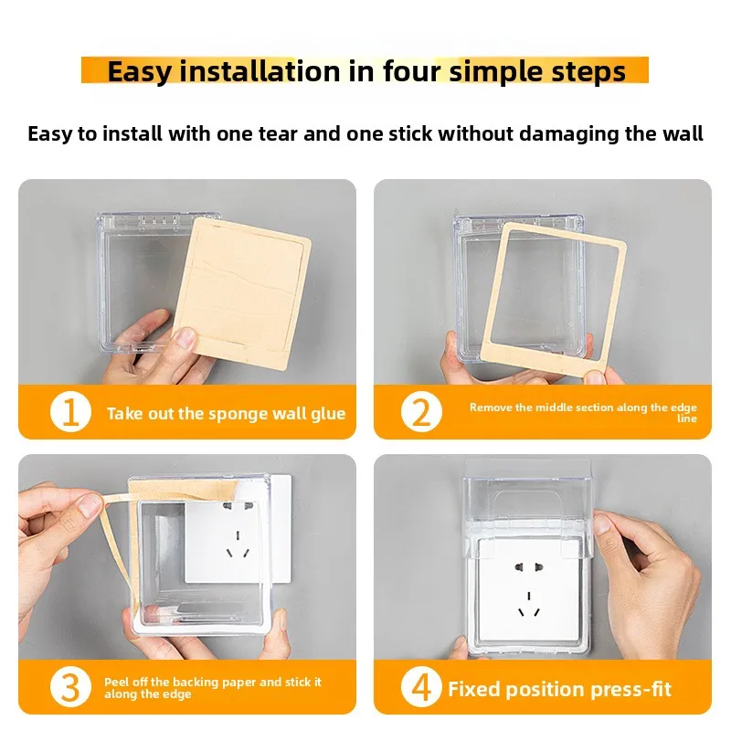 Ultra - thin Splash - Proof Box for Switches and Sockets - Waterproof, Anti - Electric Shock. Ideal for Bathroom