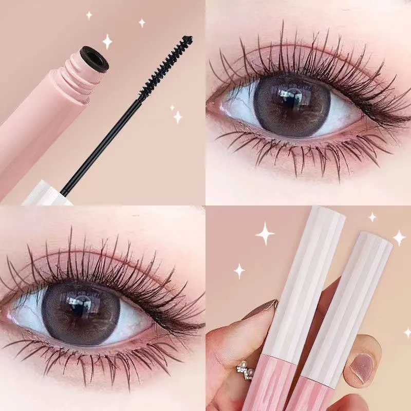 Waterproof Non-smudge Brown Natural Eyelash Mascara Ultra-fine Mascara Curl Lengthening Mascara Fine Brush Makeup