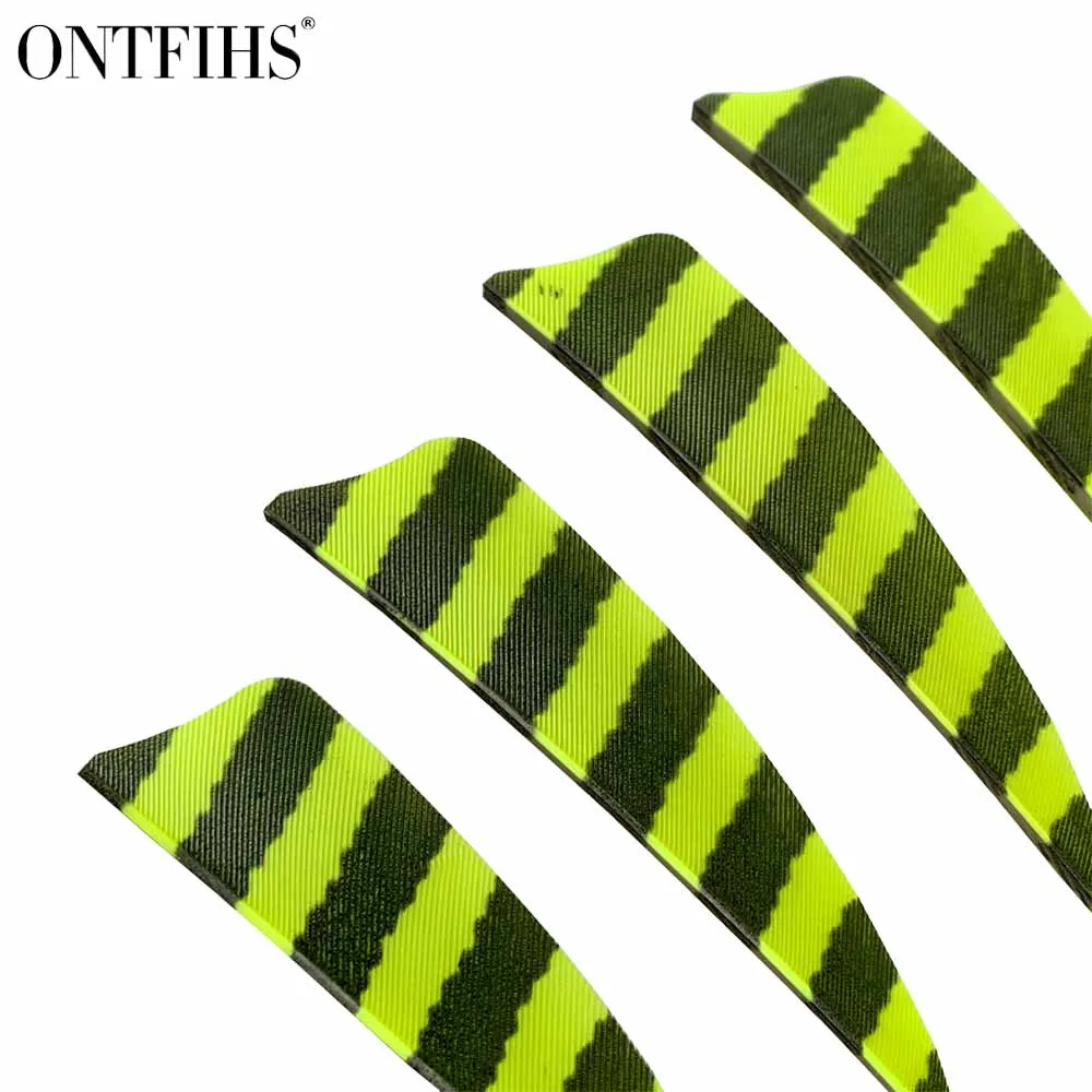 24Pcs 3 Inch Shield Cut Fletching Archery Hunting And Shooting Arrow Real Turkey Feather --Striped