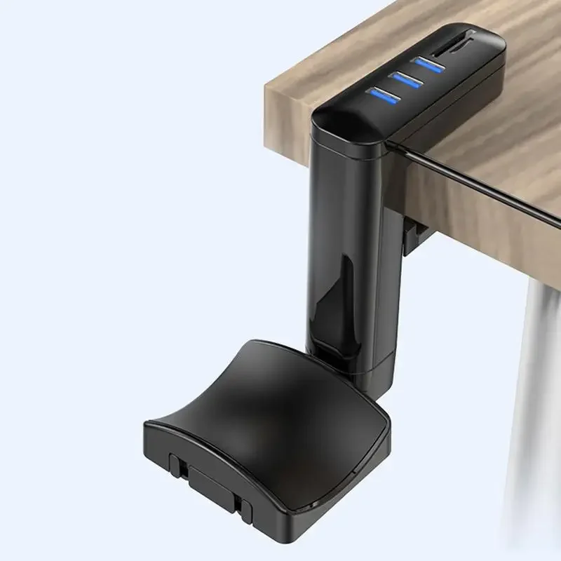 Staffa per cuffie Supporto per espositore per cuffie da gioco per PC con montaggio girevole con porte USB Hub sotto il gancio per gancio per auricolari da scrivania