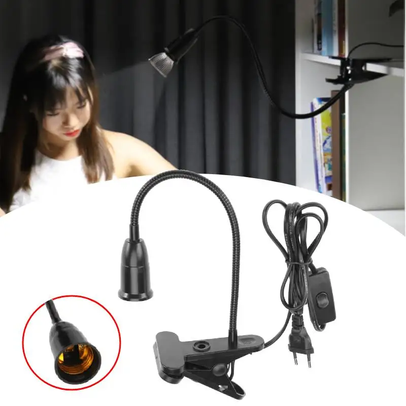 

1 Pack 1.7m E27 Clamp Lamp Base EU Plug Hanging LED Socket Holder with On/Off Switch Wire Indoor Lighting Fixture Attachment