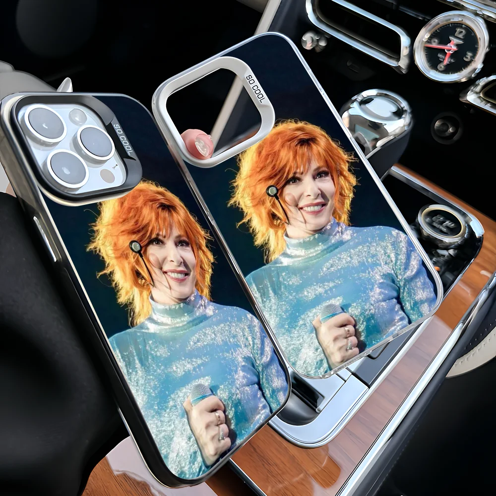 Epc Singer Mylene Farmer Phone Case IMD Phone Case For IPhone 16 15 14 13 12 11 Pro Max Plus Color Silver Cover