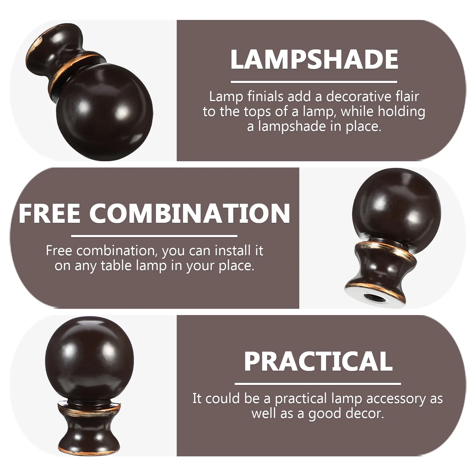 

2Pcs Lamp Finial Knob Zinc Alloy Metal Decoration for Table Floor Light Retro Holder Decorative Light Screw Cap