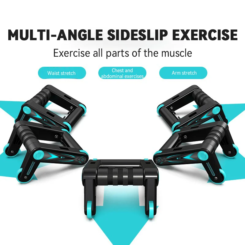 Push-up stand and ab wheel 2-in-1 Foldable Abdominal Wheel for Men and Women Fitness Equipment Push Ups Home Fitness