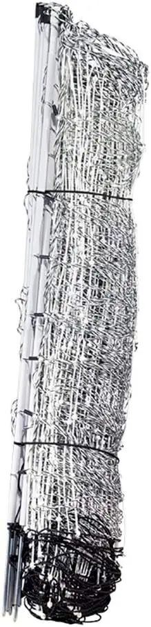 White/Black Portable Electric Fence with Built-in Single Spike Posts, 35\