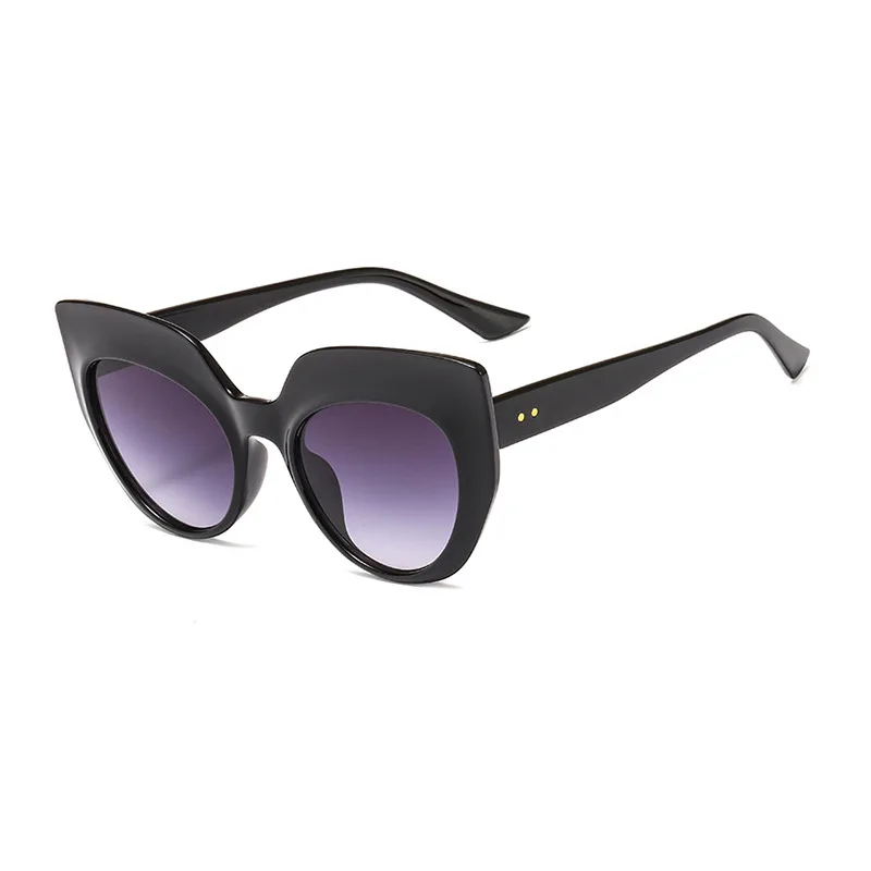 Retro Ladies Sun Glasses UV400 Cateye Oversized Frame Black Sunglasses For women 2024 Female Summer Style Shades Glasses