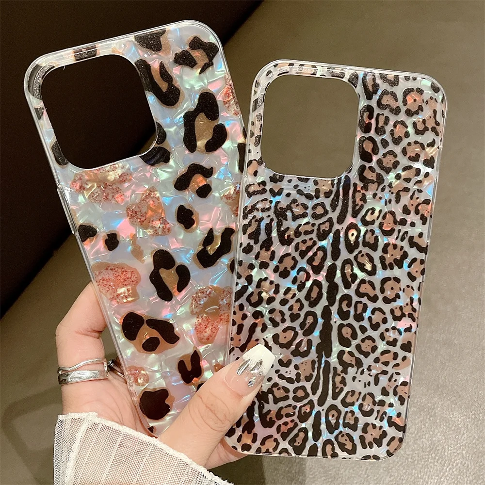 Vintage Leopard Print Phone Case For iPhone 15 14 12 Mini 13 11 Pro Max X XR XS 7 8 Plus SE 3 Dream Shell Leopard Marble Cover