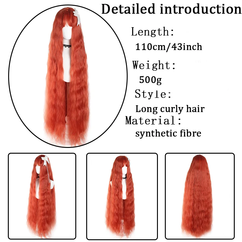 Cosplay Lolita Chicken rolls super long wavy corn curly hair for women High temperature synthetic fiber wig easy to wear