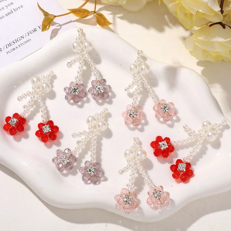 

Min order 20pcs/lot color print geometry glass acrylic beads decoration handmade flowers bead diy jewelry garment hair accessory