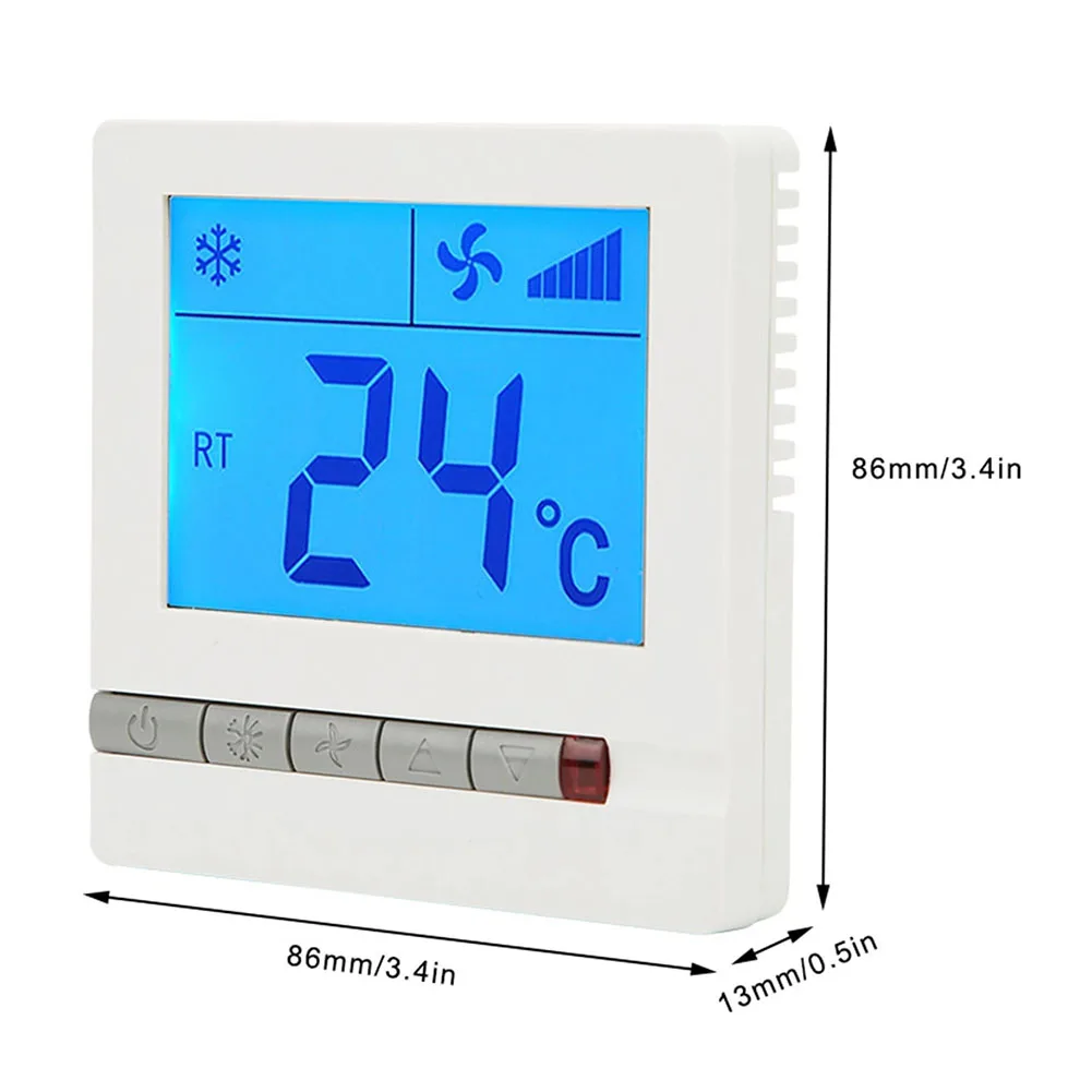 Панель термостата с четким ЖК-дисплеем, предназначенная для управления кондиционером и вентилятором. Точное регулирование температуры.