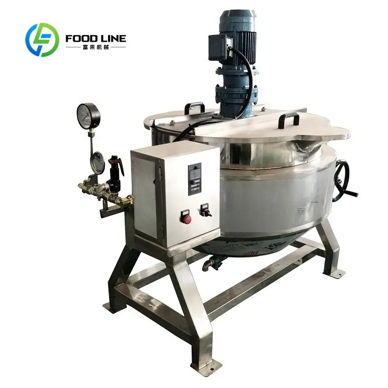Gas Electric Heating Sauce Jam Food Jacketed Kettle Cooking Mixer Pot Machine Customized