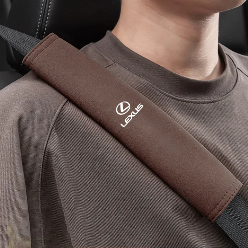 مقعد السيارة حزام غطاء الجلد المدبوغ حزام الأمان الكتف وسادة لكزس RX330 IS250 Ct200h ES300h RX350 IS300h NX300h RX400h اكسسوارات السيارات #4