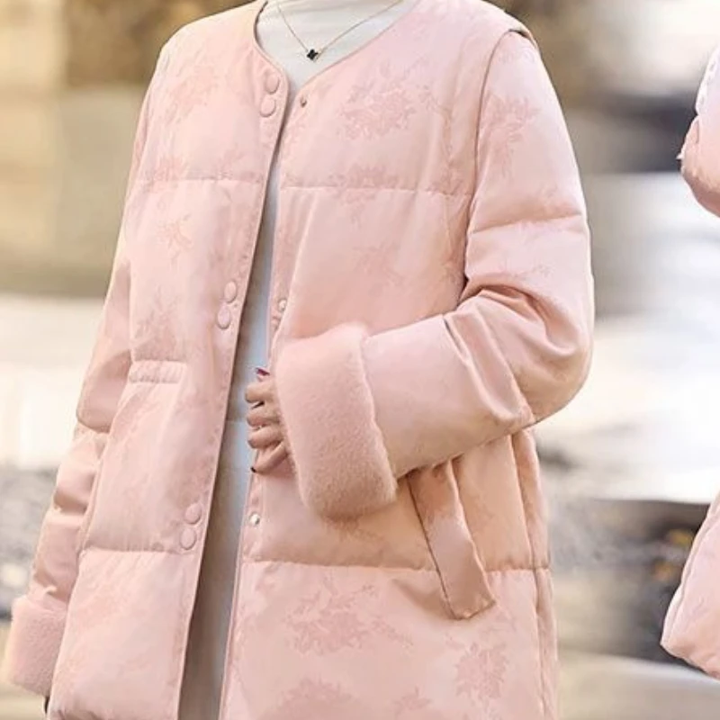 Light Waist National Style Bread Clothes Cotton Clothes Autumn Winter Coats New Chinese Thin Slim Jacket Women Medium Long Warm