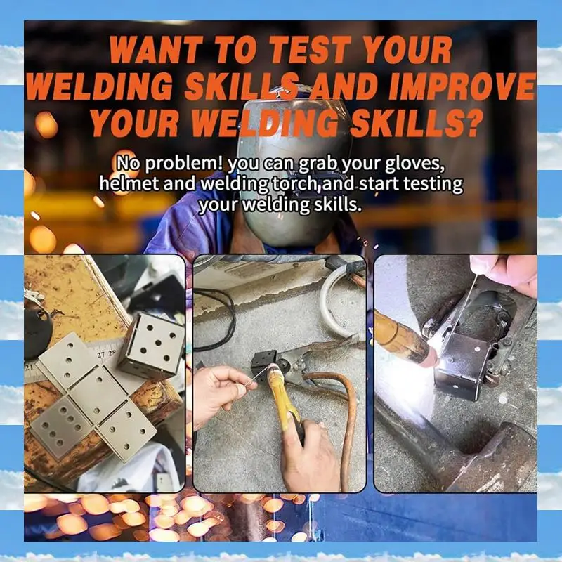 

Welding Kit Dice Welding Coupons, 16 Gauge Welding Plate, DIY Square Welding Practice 2PCS