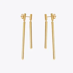 Enfashion Jewelry Double Long Earrings Dangle Earring Rose Gold color Earings Stainless Steel Drop Earrings For Women Wholesale