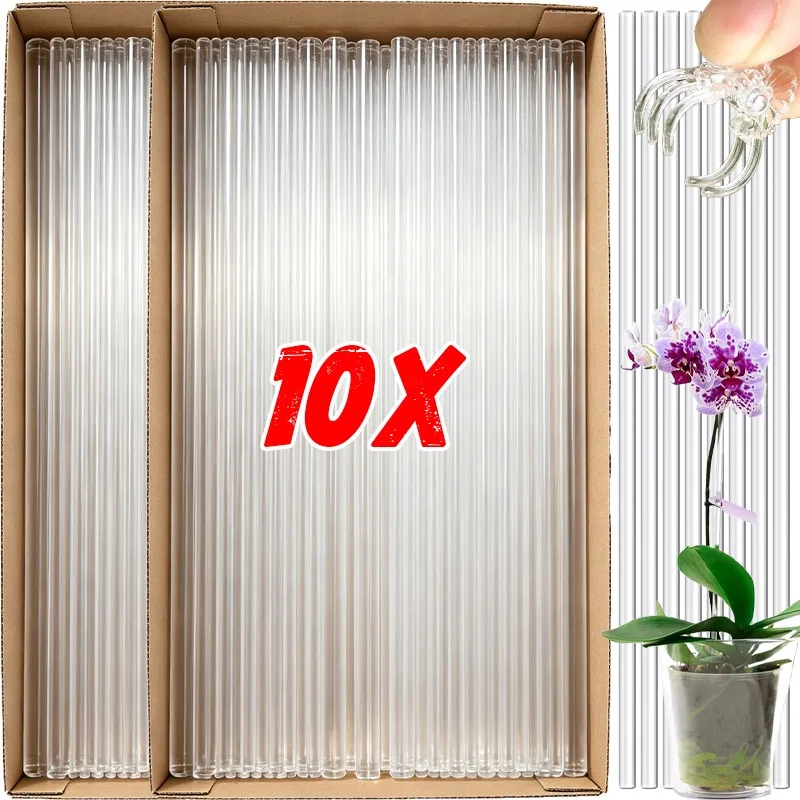 Reusable Clear Flower Support Stake Acrylic Plant Stakes Transparent Garden Sticks Orchids Potted Fixing Rod Climbing Frame