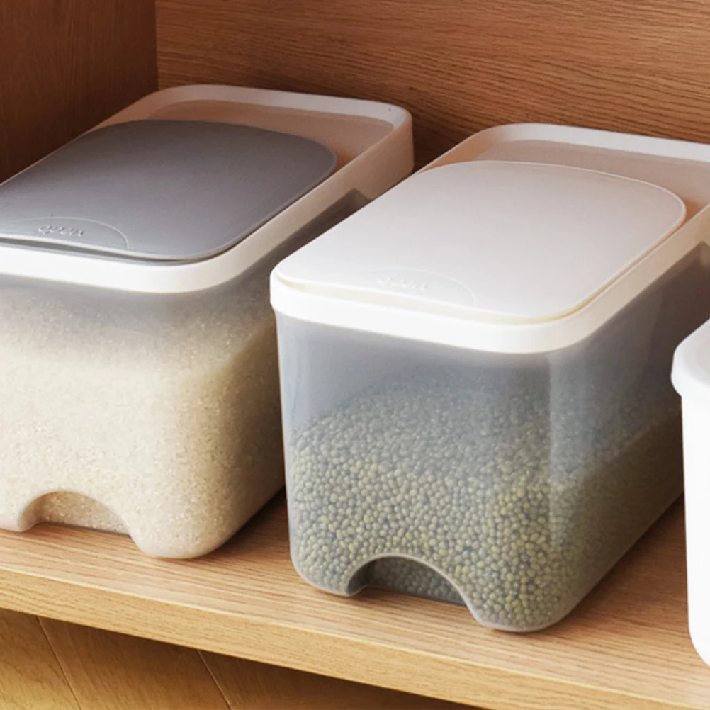 

1pc Clamshell-Type Rice Storage Container Food Grade Plastic 5Kg Transparent Household Grain Box Dustproof Moisture-Proof