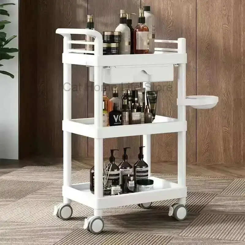 Trolley Cosmetic Helper Aesthetic Beauty Salon Auxiliary Cart Wheels Storage Organizer Furniture Hairdresser Rollers Tool Mobile