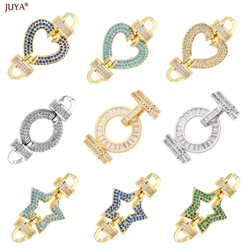 

JUYA Zircon Clasp Hook Fastener Connectors For DIY Handmade Women Bracelets Necklaces Jewelry Making Supplies Accessories