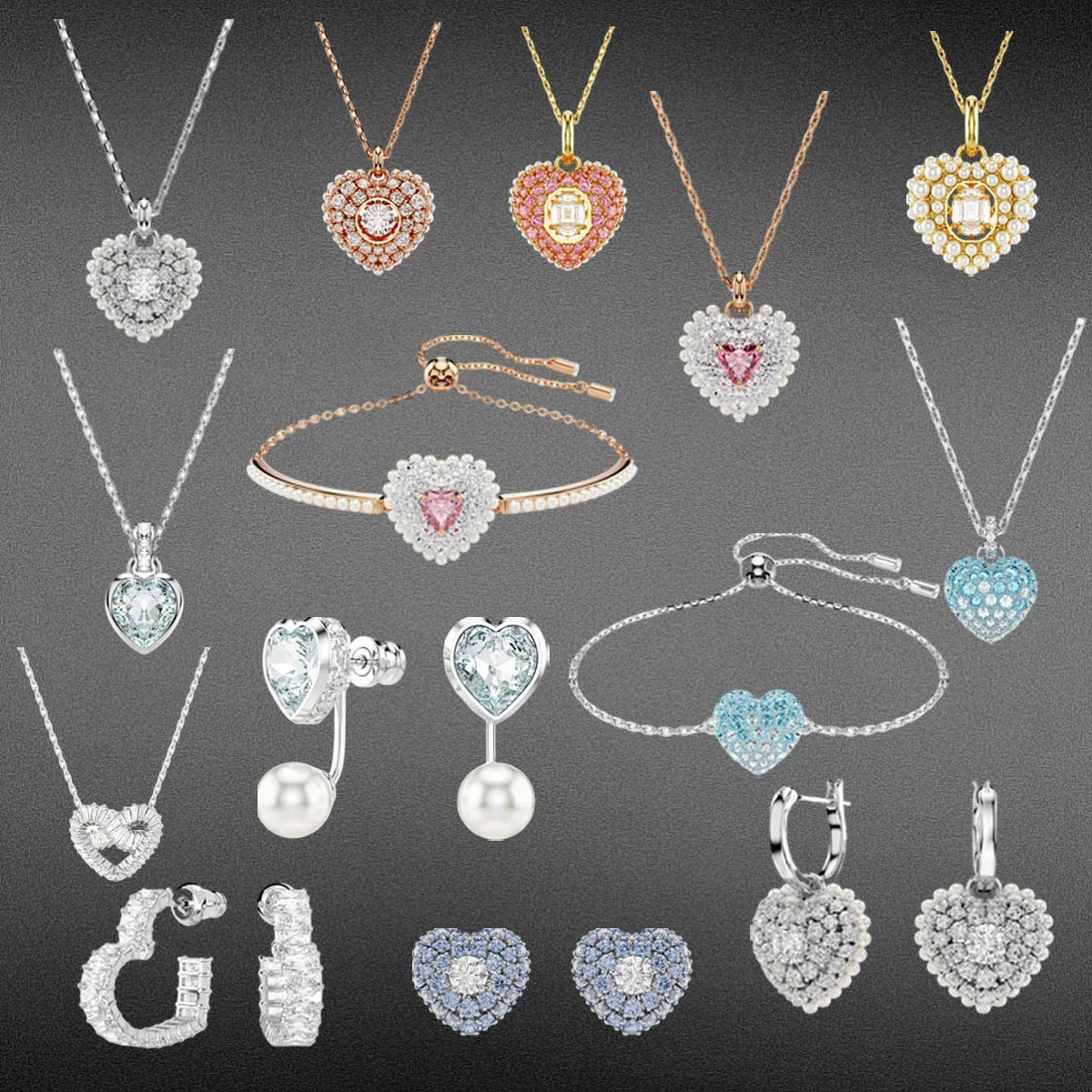 

2025 New High Quality Luxury Heart Shaped S925 Silver Zircon Necklace Earrings Christmas Jewelry Essential for Daily Dressing