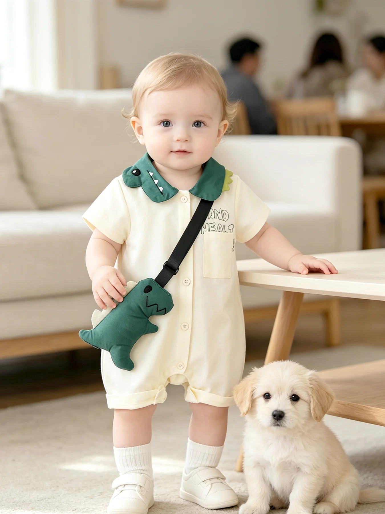 Baby-Mädchen-Strampler mit Dinosaurier-Print – Frühlings-/Sommerkleidung für Baby-Mädchen, 0–12 Monate, niedliche Freizeitkleidung für Ausflüge – Detail 10