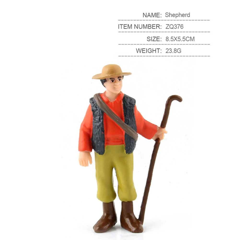 رسمت نموذج الناس مزارع أرقام تخطيط نموذج PVC الراعي محاكاة نماذج صغيرة الدائمة الناس قطار نموذج #5