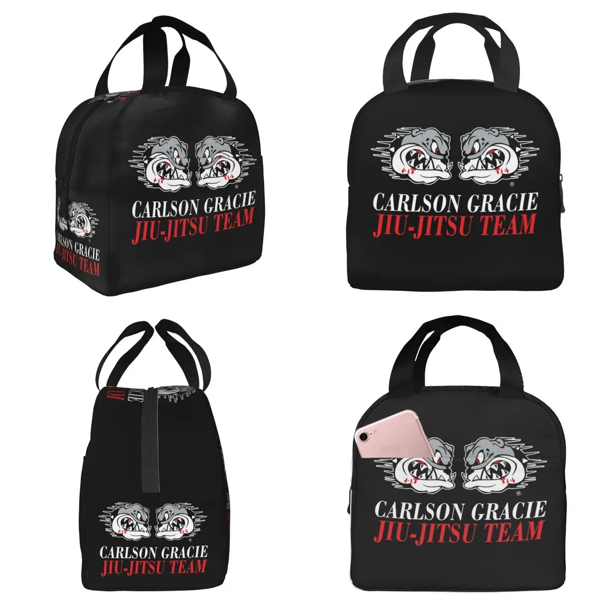 

Изолированная сумка для обедов с логотипом команды Carlson Gracie Jiu-Jitsu для детей, школьная термосумка-холодильник, герметичная сумка для еды, ланч-бокс
