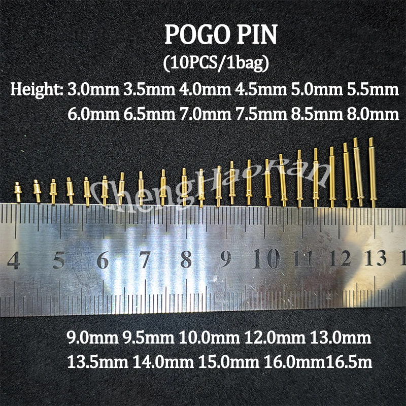 

10piece Pogo Pin Connector Pogopin Battery Spring Load Contact SMD Pin PCB 2 3 4 5 6 7 8 9 10 12 14 15 16mm Test Spring Probe