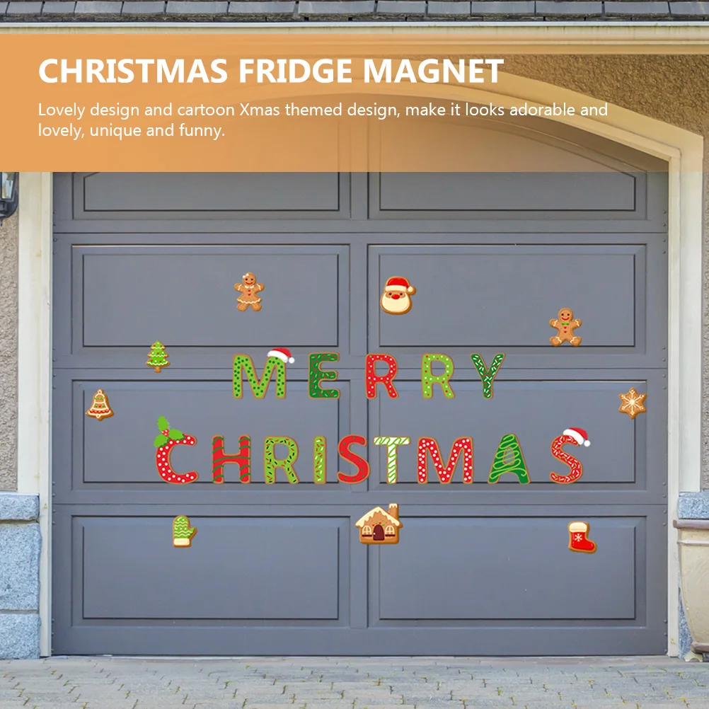 

Christmas Fridge Magnets PVC Stickers Cartoon Xmas Decor Durable Magnetic Wall Decals Refrigerator Kitchen Home nament